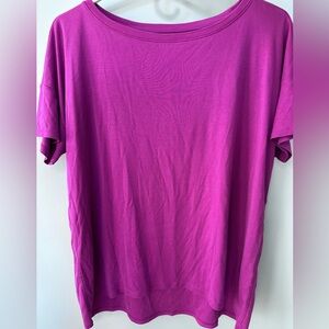 Eileen Fisher Sz Small Short Sleeved Shirt Purple